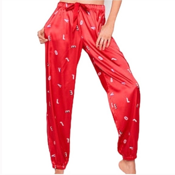 Victoria’s Secret LOVE satin jogger lounge pants - Picture 1 of 5